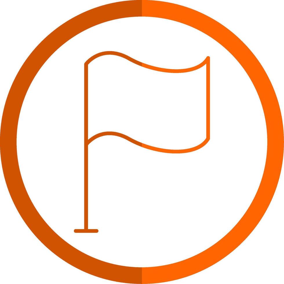 Race Flag Line Orange Circle Icon vector