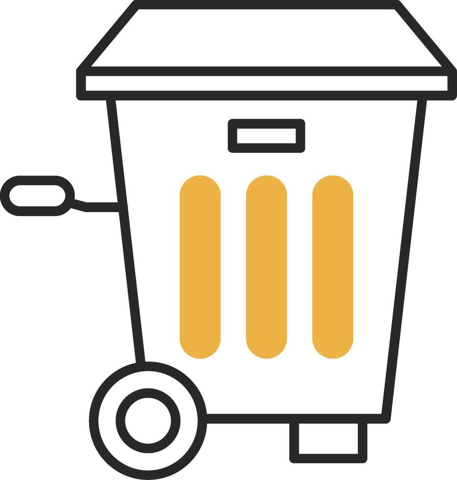 Trash Bin Skined Filled Icon vector
