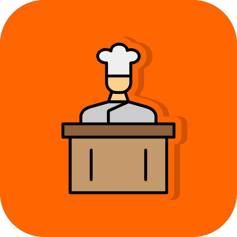 Cocinando espectáculo lleno naranja antecedentes icono vector