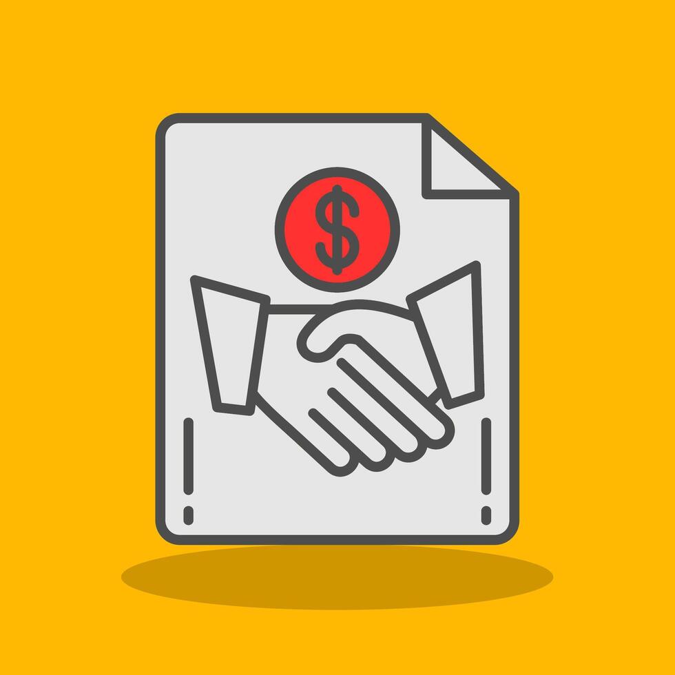 Handshake Filled Shadow Icon vector