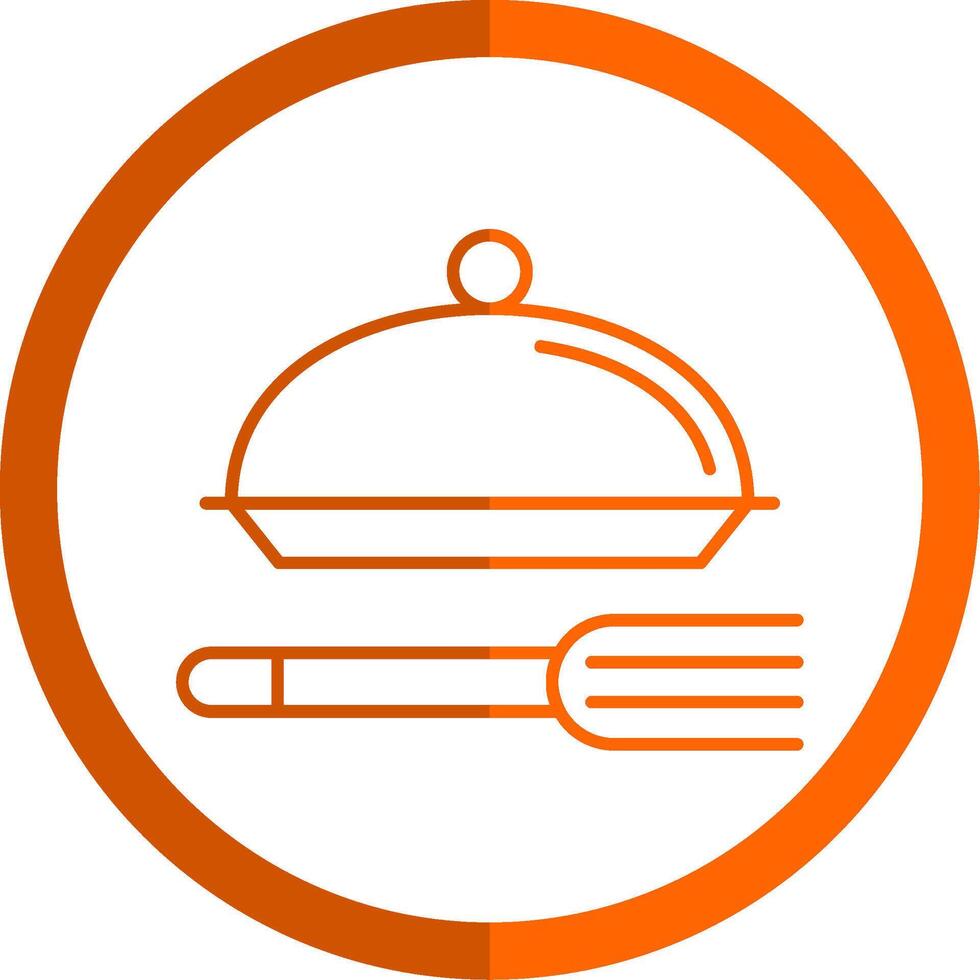 Meal Line Orange Circle Icon vector