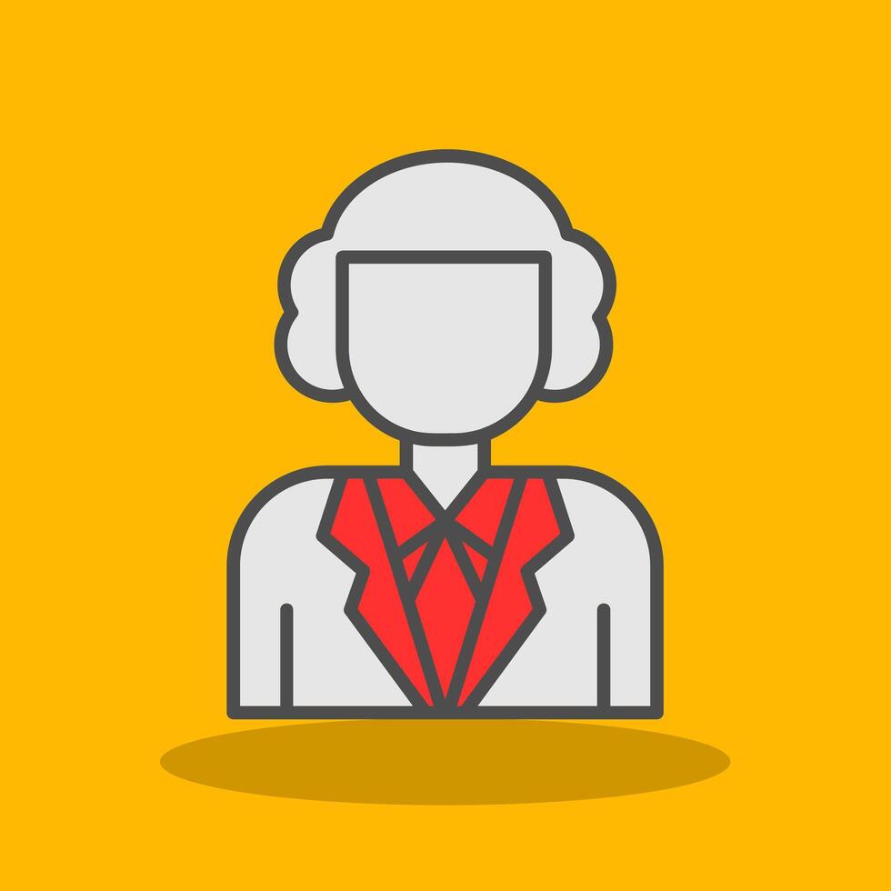 Judge Filled Shadow Icon vector