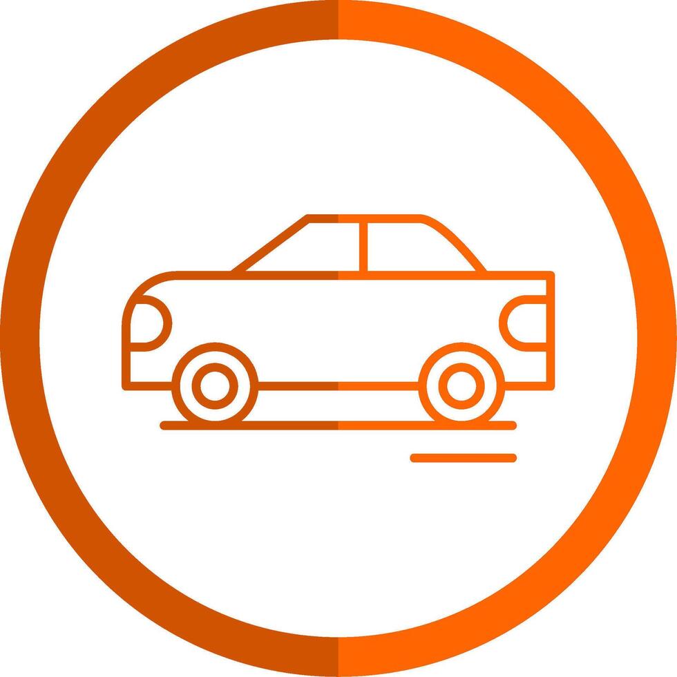 Race Car Line Orange Circle Icon vector