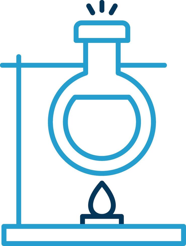 Bunsen Burner Line Blue Two Color Icon vector