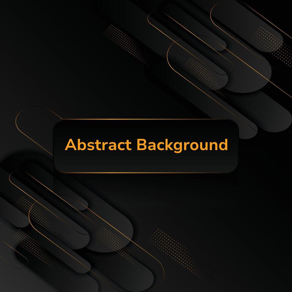 Abstract black color template with blend shapes. Background. black and gold luxury background vector
