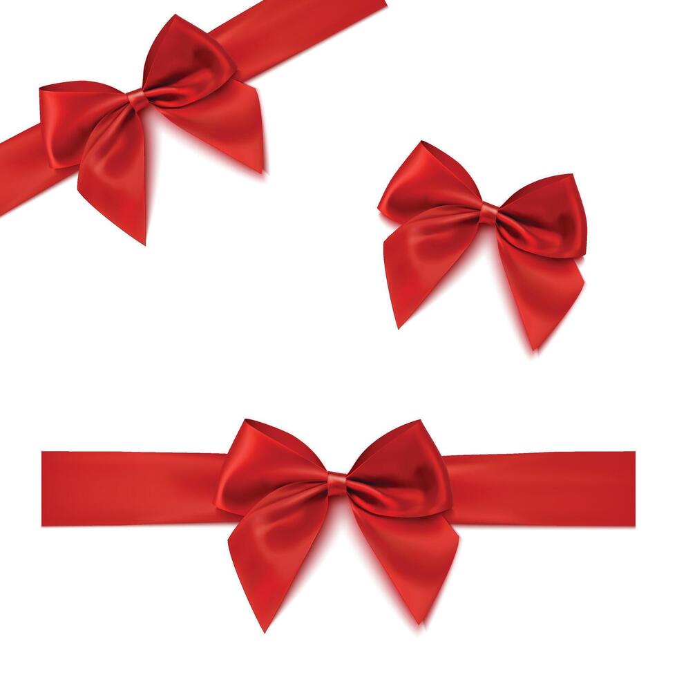 Red Ribbon with Bow Background vector