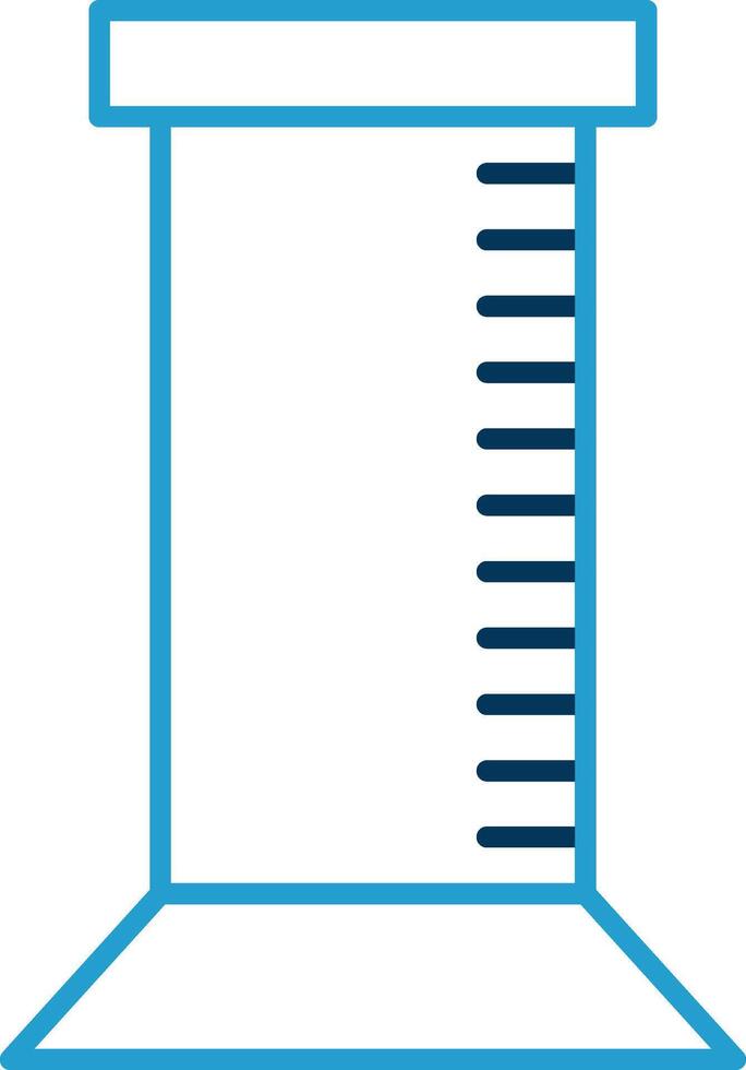 Graduated Cylinder Line Blue Two Color Icon vector
