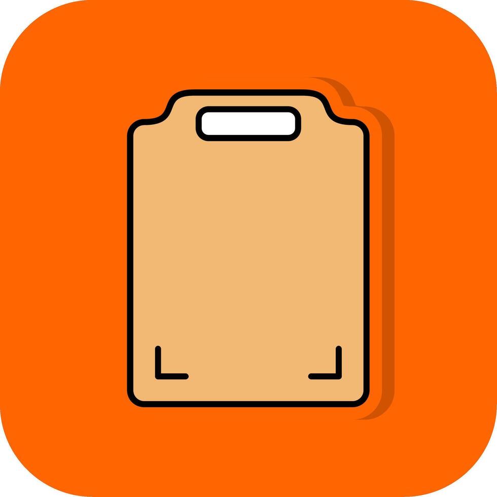 Cutting Board Filled Orange background Icon vector