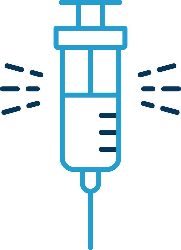 Syringe Line Blue Two Color Icon vector