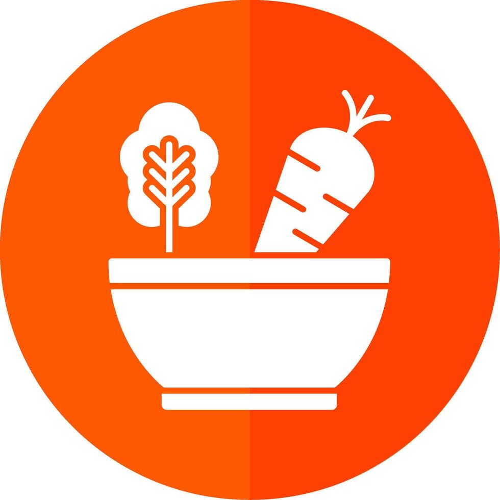 Salad Glyph Red Circle Icon vector