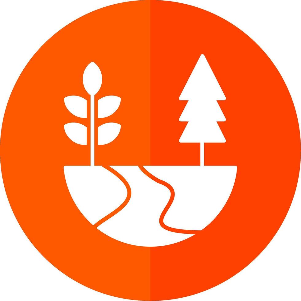Nature Glyph Red Circle Icon vector
