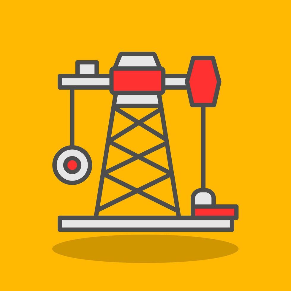 Oil Mining Filled Shadow Icon vector