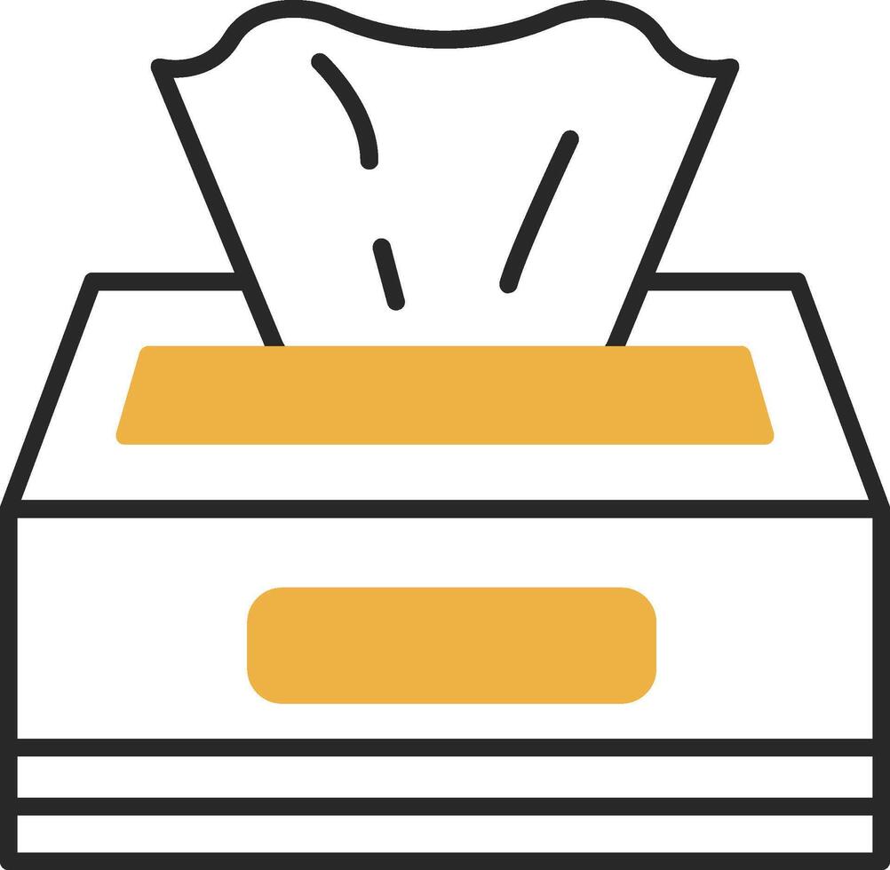 Tissue Box Skined Filled Icon vector