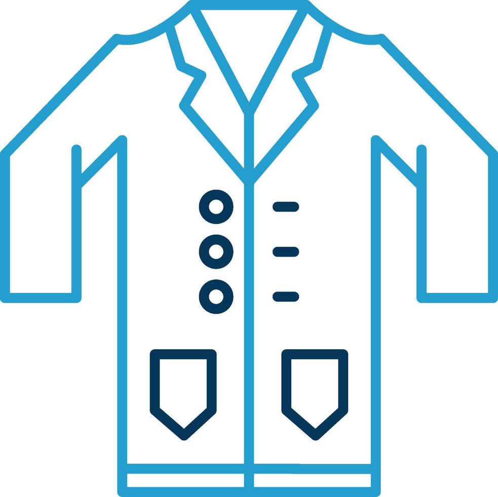 Lab Coat Line Blue Two Color Icon vector