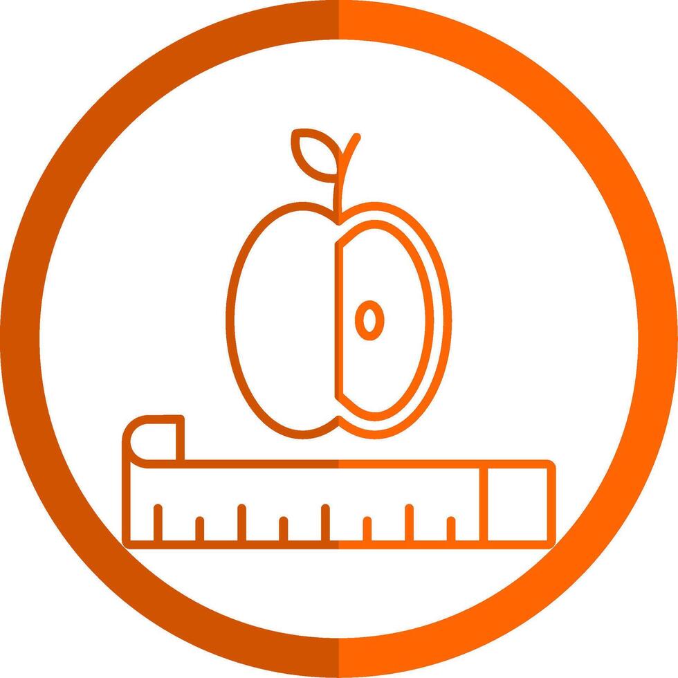 Diet Line Orange Circle Icon vector