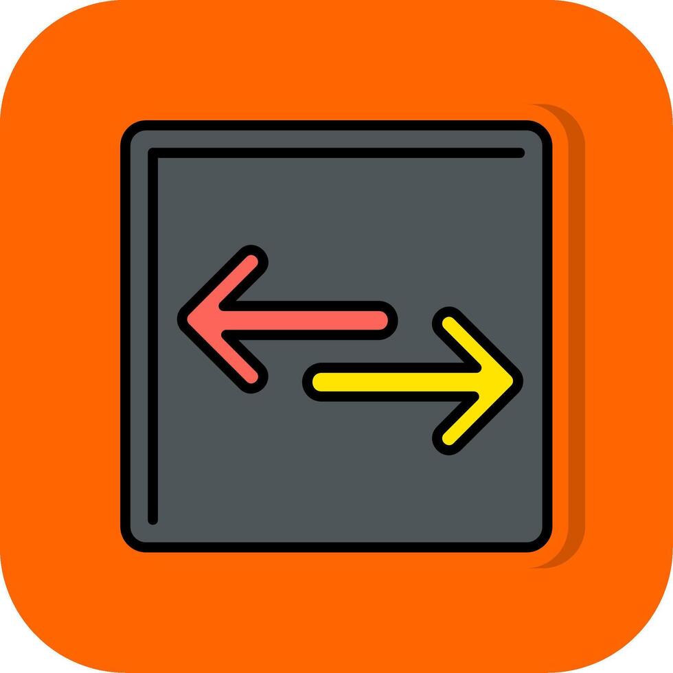 Opposite Arrow Filled Orange background Icon vector