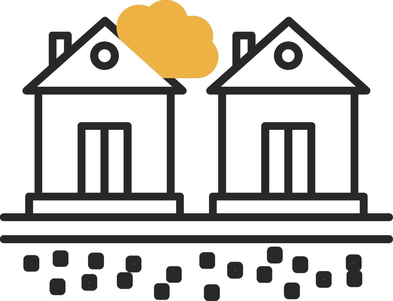 Residential Area Skined Filled Icon vector