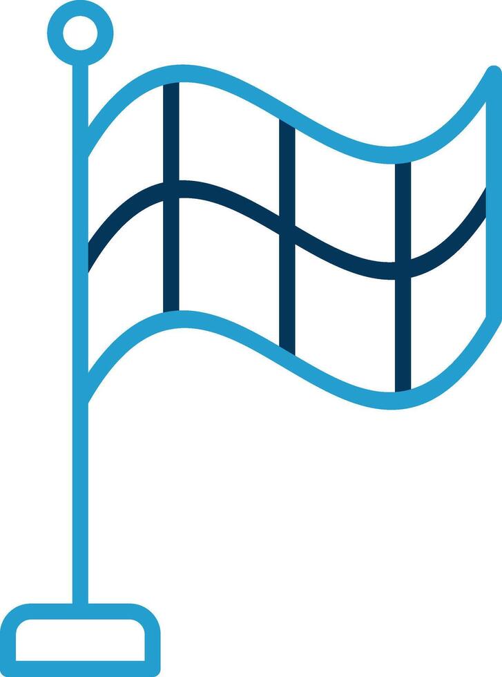 Offside Flag Line Blue Two Color Icon vector