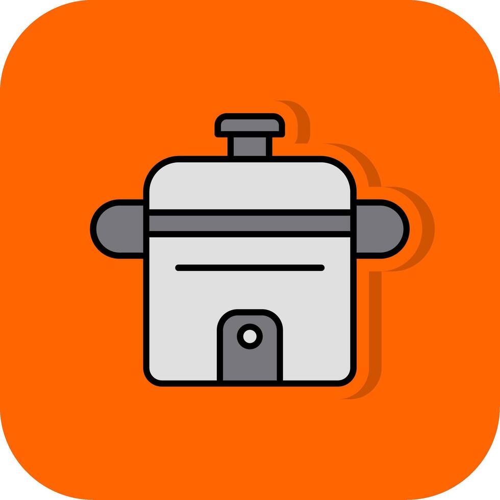 Rice Cooker Filled Orange background Icon vector