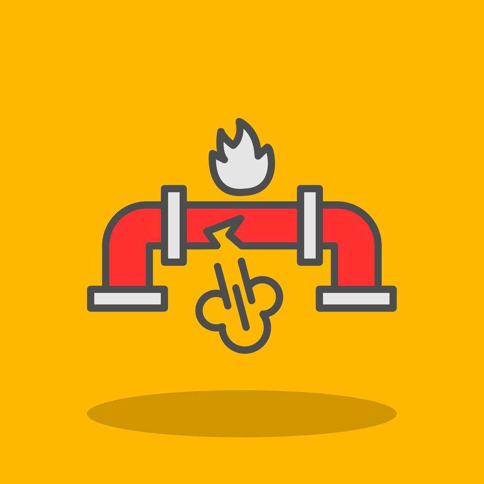 Gas Leak Filled Shadow Icon vector