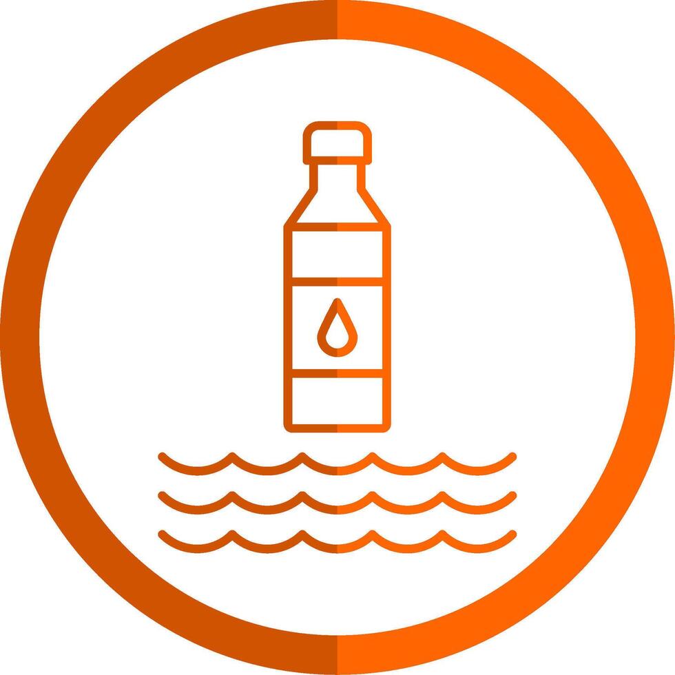 Water Line Orange Circle Icon vector