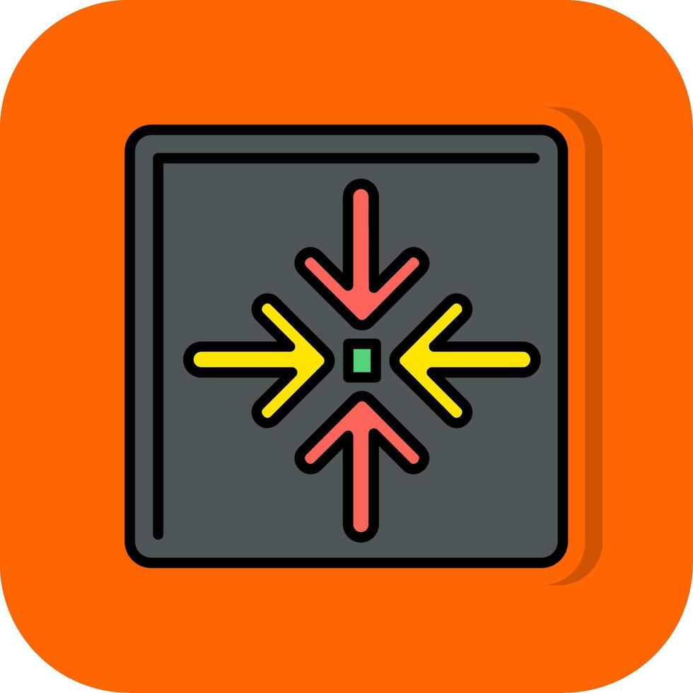 Shrink Filled Orange background Icon vector
