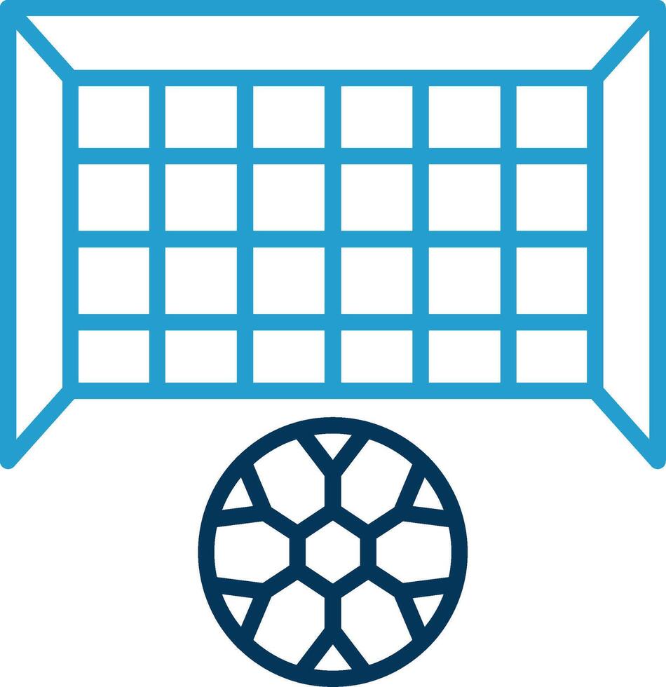 Goal Post Line Blue Two Color Icon vector