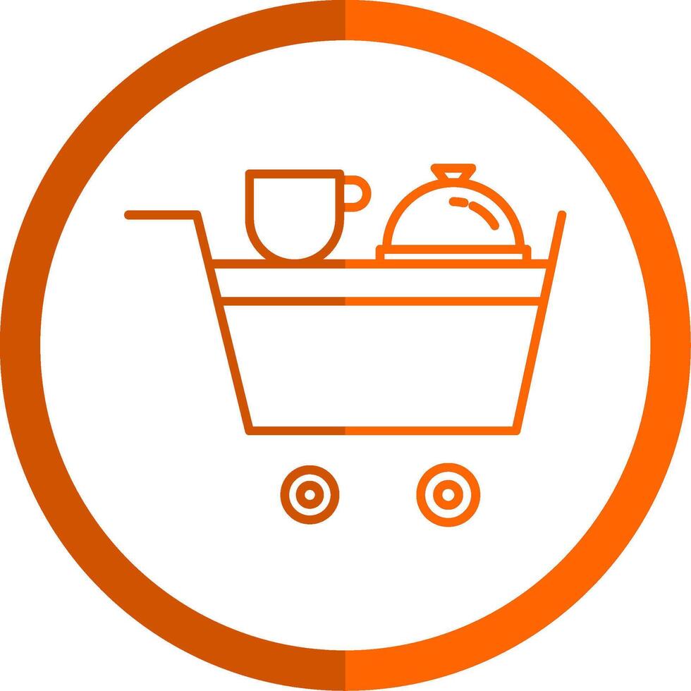 Room Service Line Orange Circle Icon vector