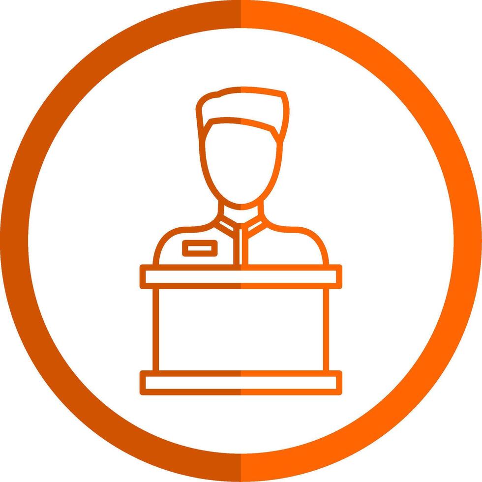 Reception Line Orange Circle Icon vector