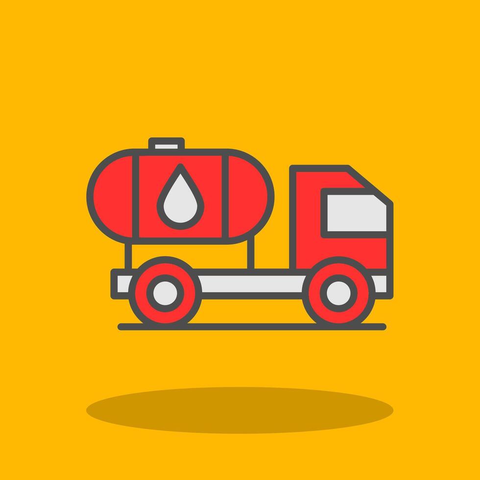 Tank Truck Filled Shadow Icon vector