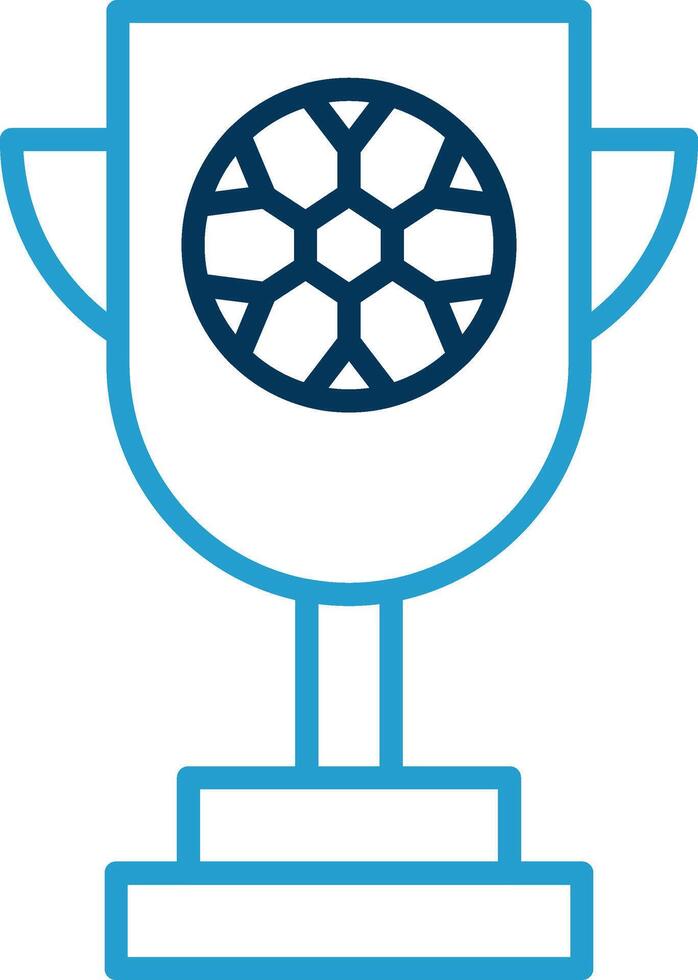 Trophy Line Blue Two Color Icon vector