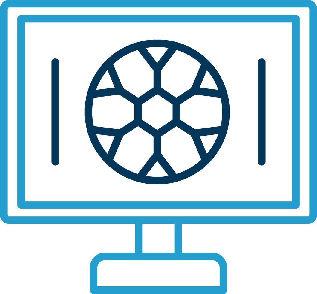 Football Match Line Blue Two Color Icon vector