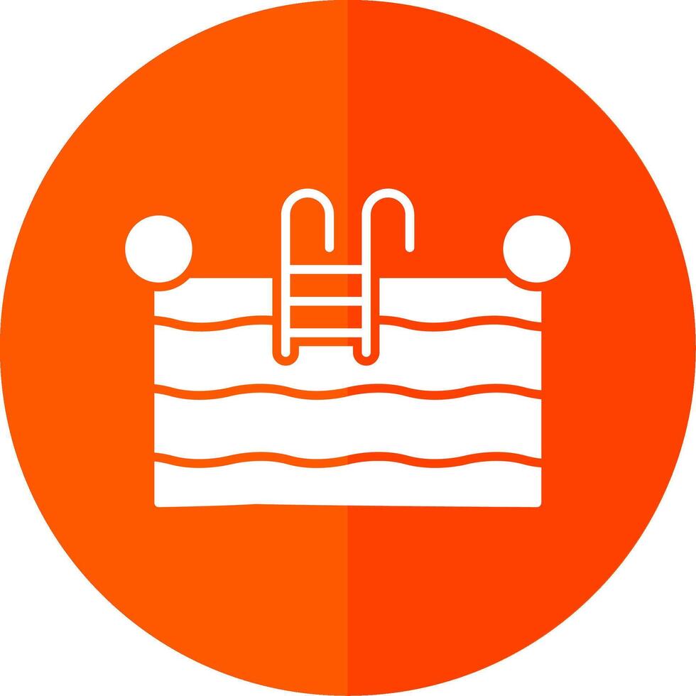 Swimming Pool Glyph Red Circle Icon vector