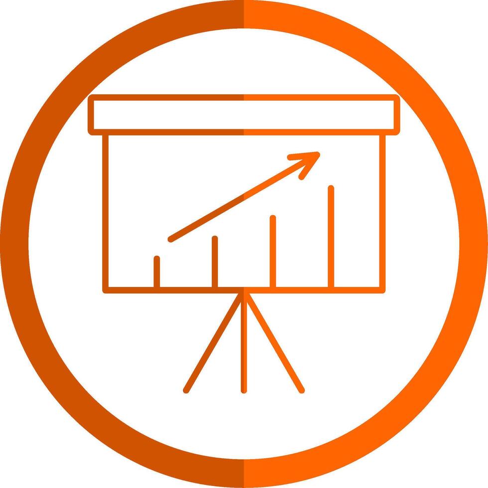 Presentation Line Orange Circle Icon vector