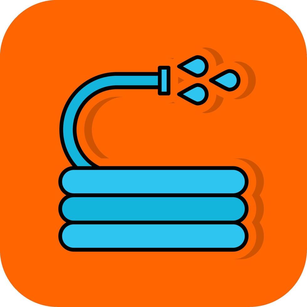 Water Hose Filled Orange background Icon vector