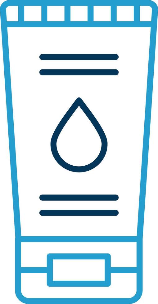 Face Wash Line Blue Two Color Icon vector