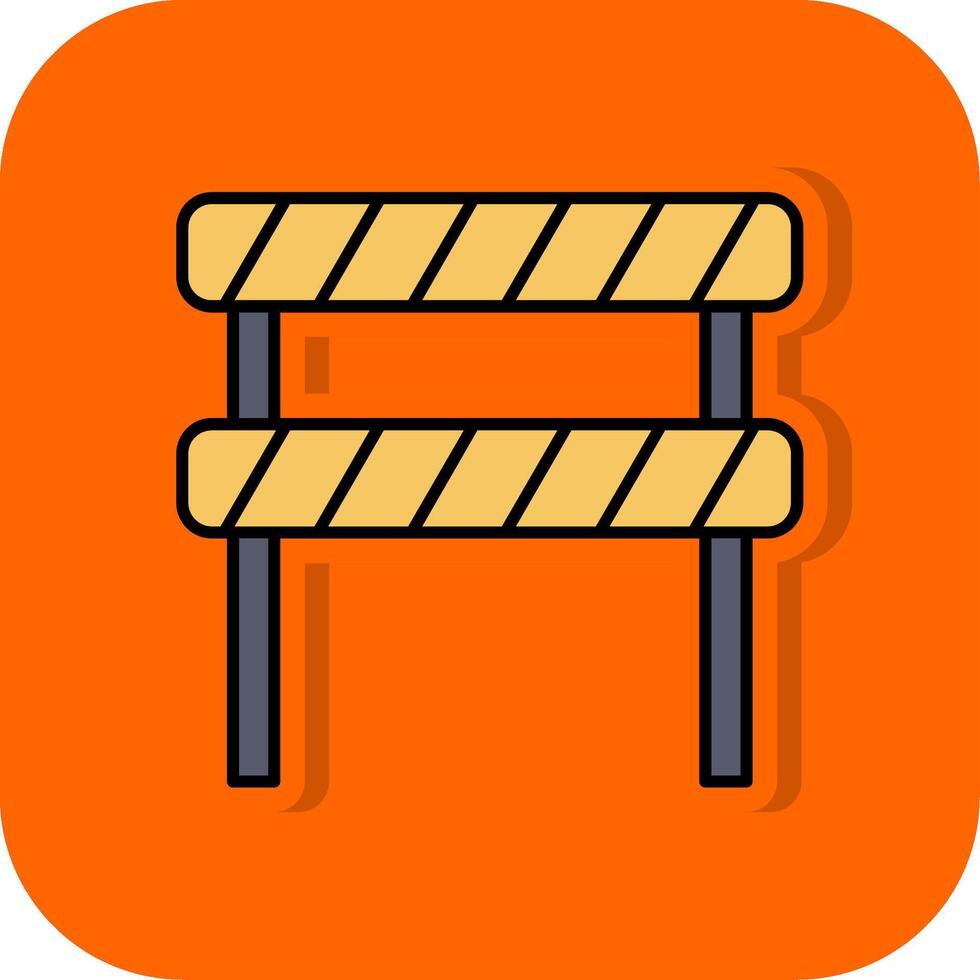 Road Block Filled Orange background Icon vector