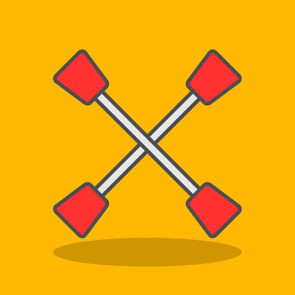 Paddles Filled Shadow Icon vector
