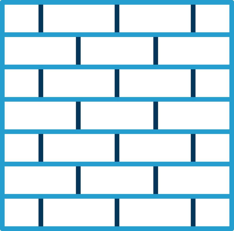 Brickwall Line Blue Two Color Icon vector