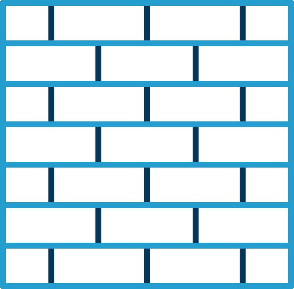 Brickwall Line Blue Two Color Icon vector