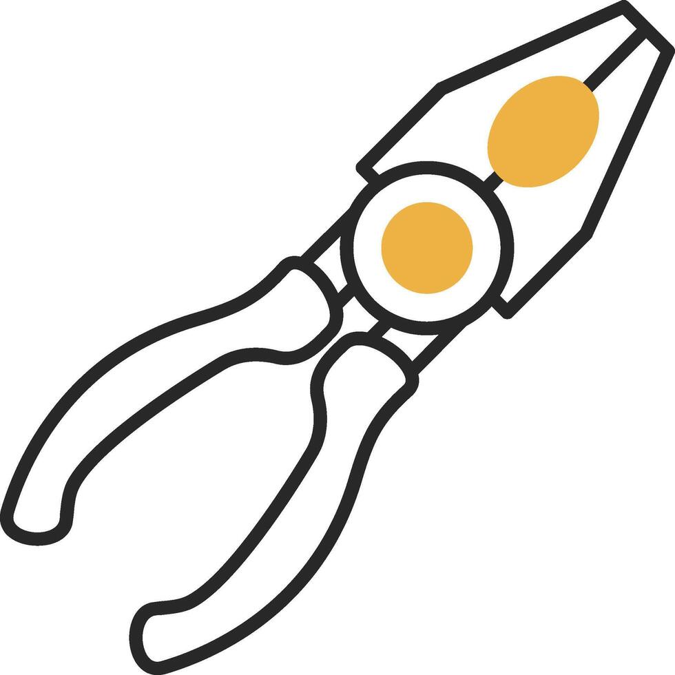 Pliers Flat Skined Filled Icon vector