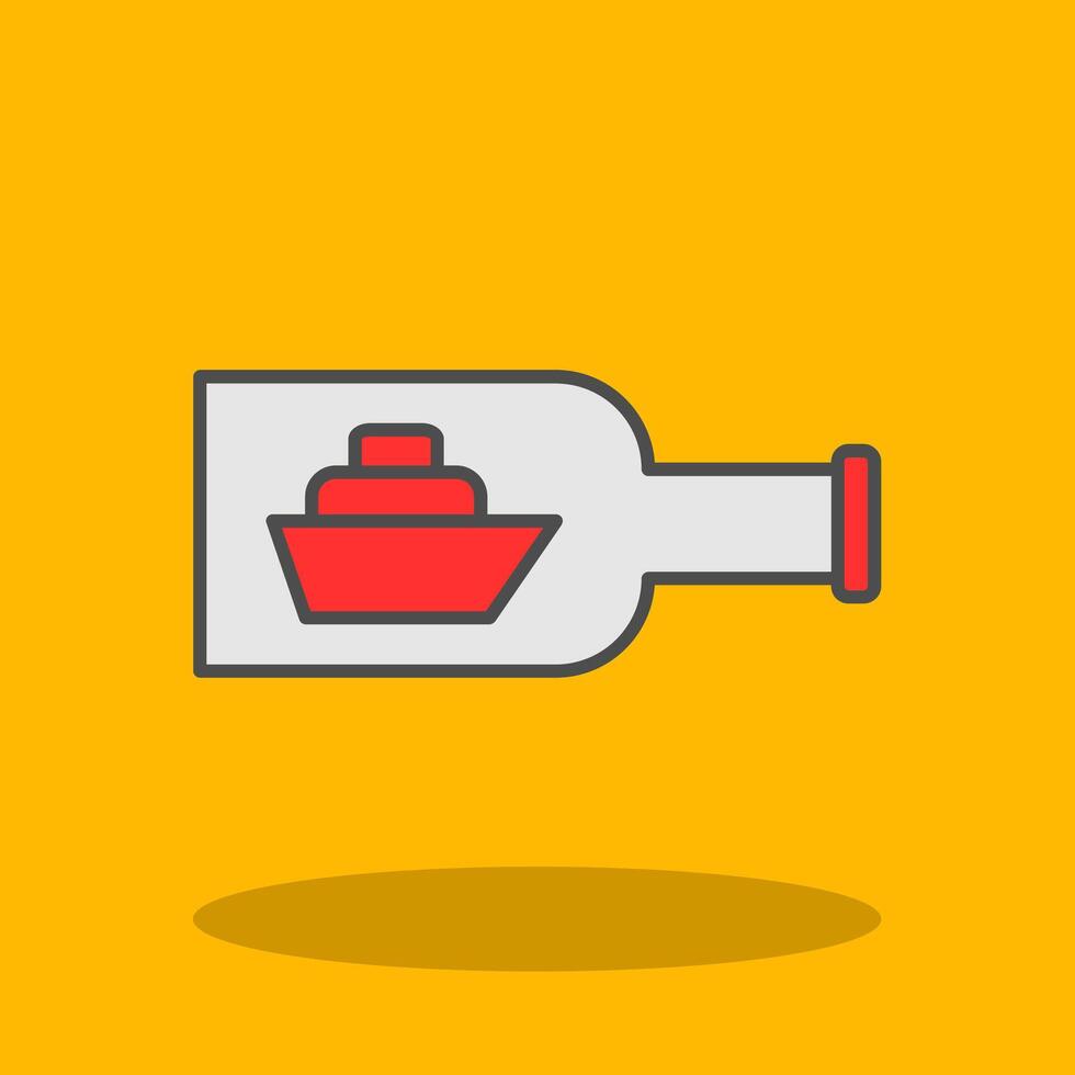 Ship In A Bottle Filled Shadow Icon vector