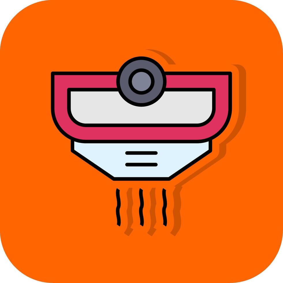 Smoke Detector Filled Orange background Icon vector