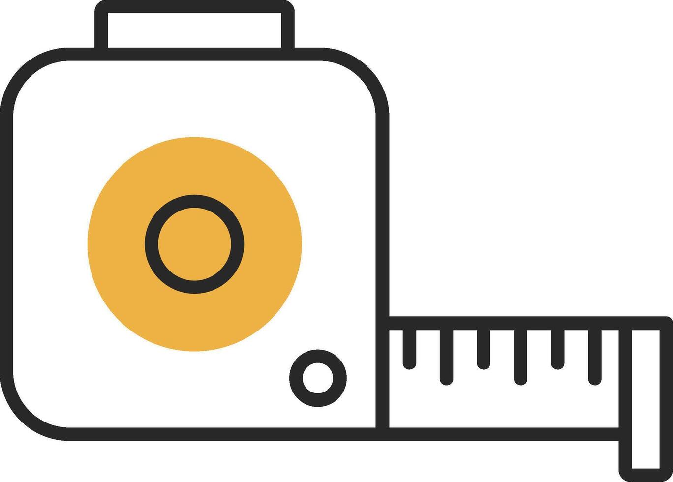 Tape Measure Skined Filled Icon vector