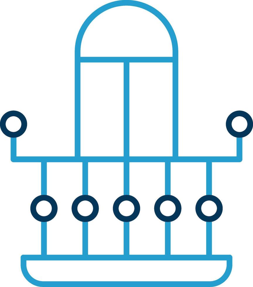 Balcony Line Blue Two Color Icon vector