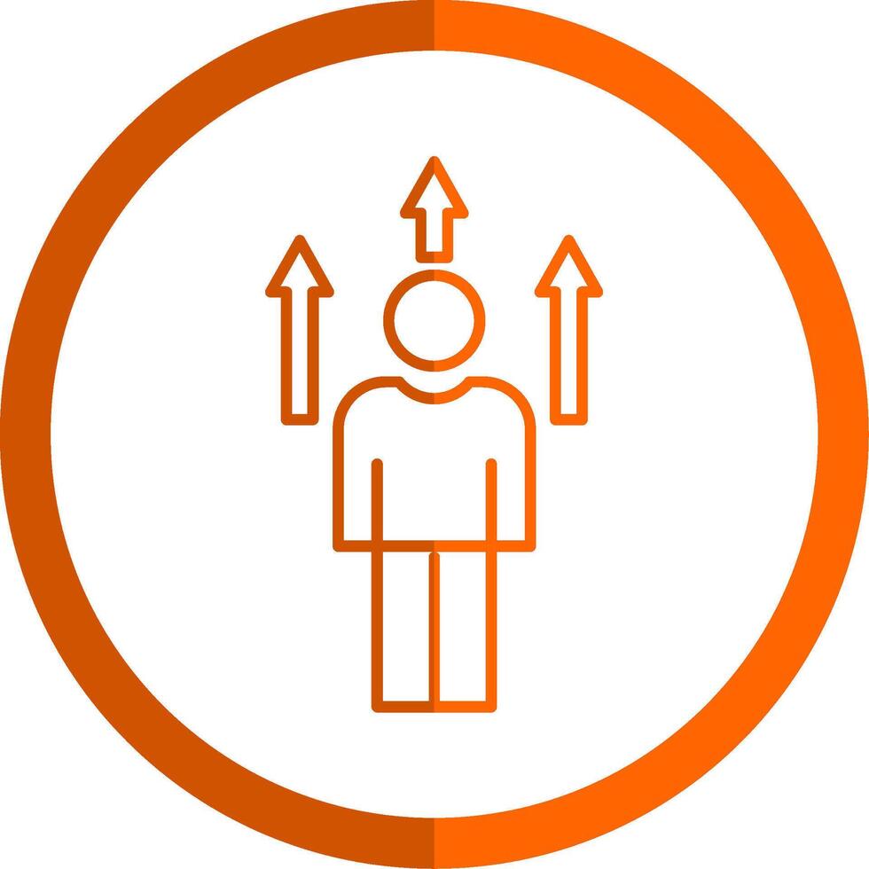 Motivation Line Orange Circle Icon vector