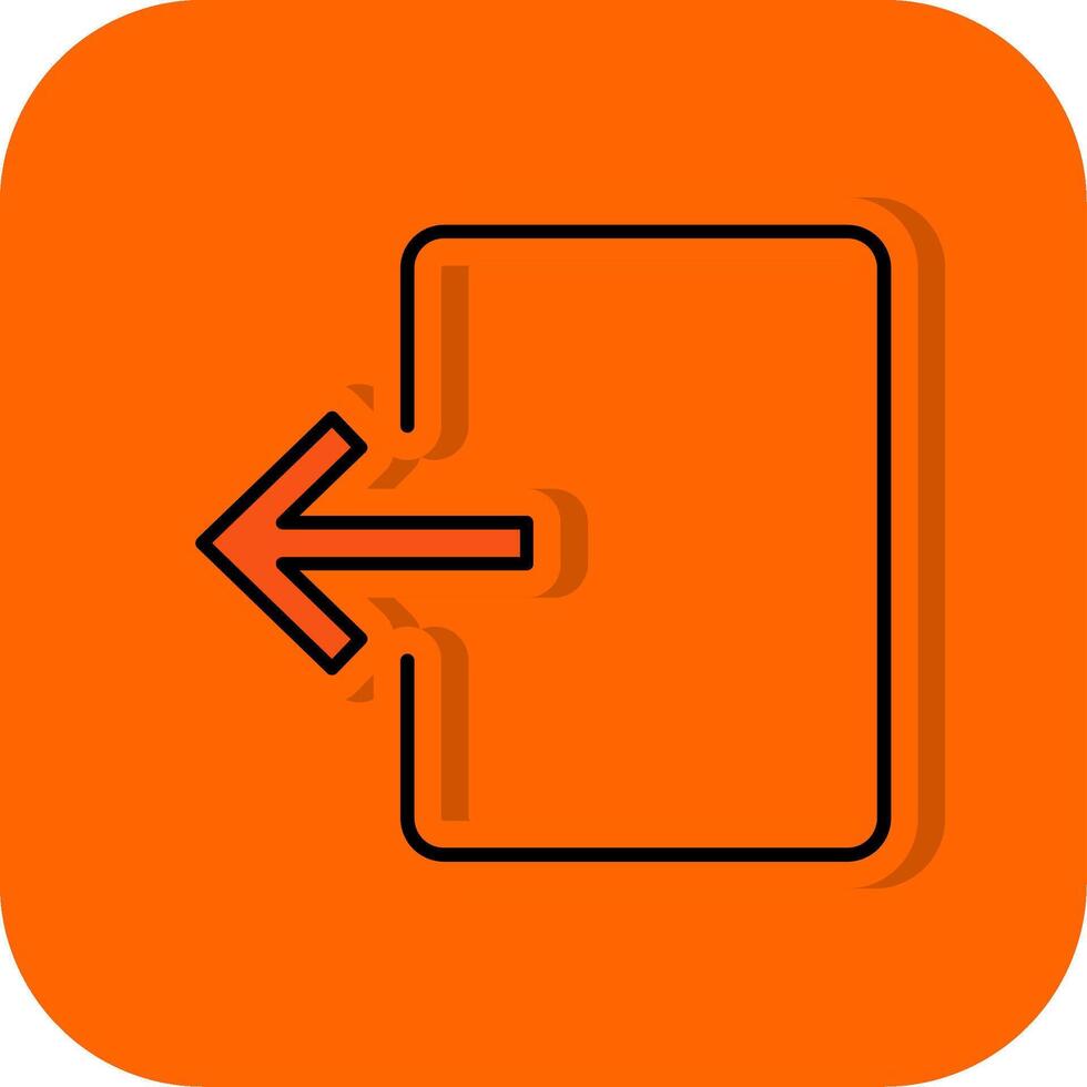 Exit Door Filled Orange background Icon vector