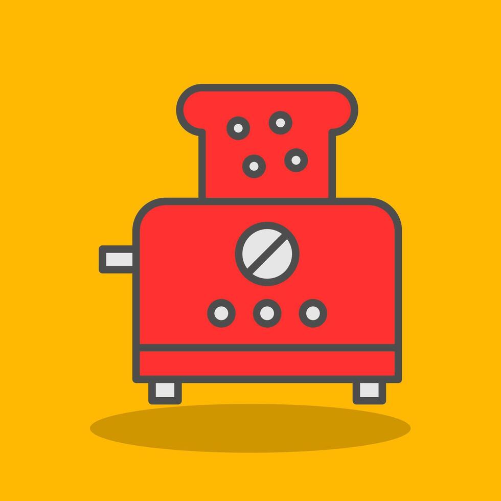 Toaster Filled Shadow Icon vector