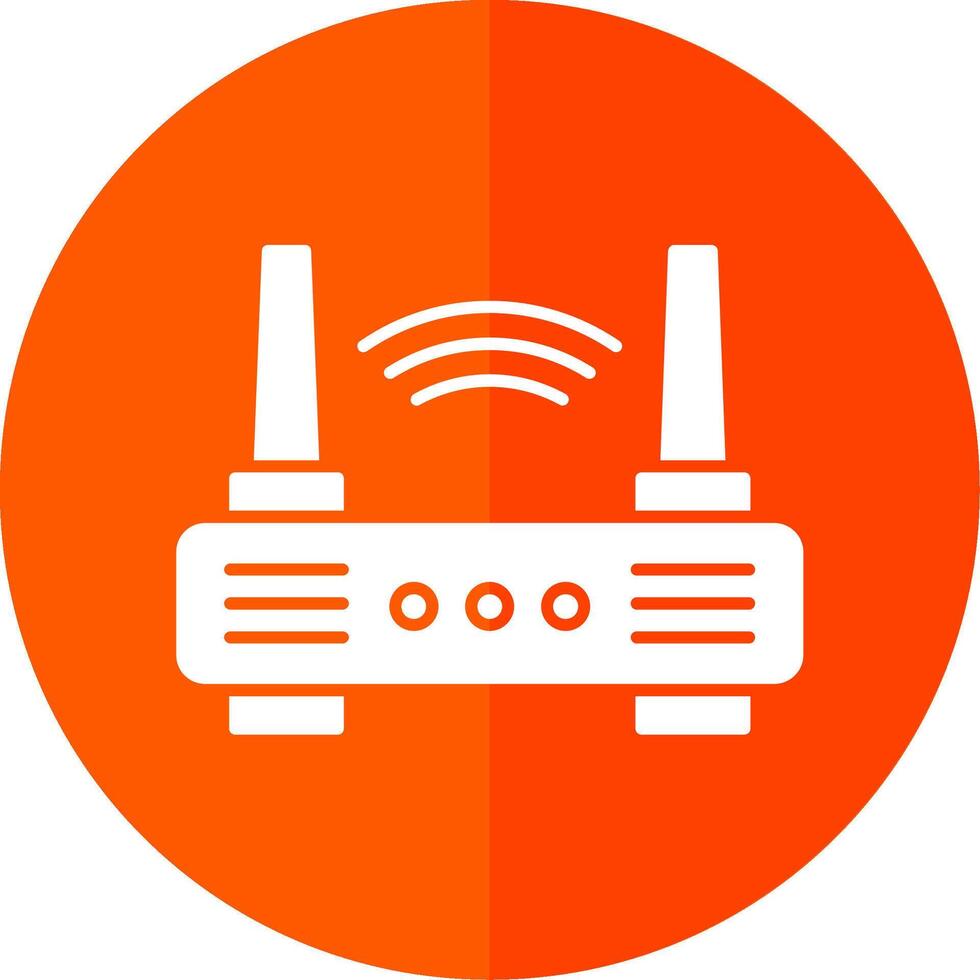 Wifi Router Glyph Red Circle Icon vector