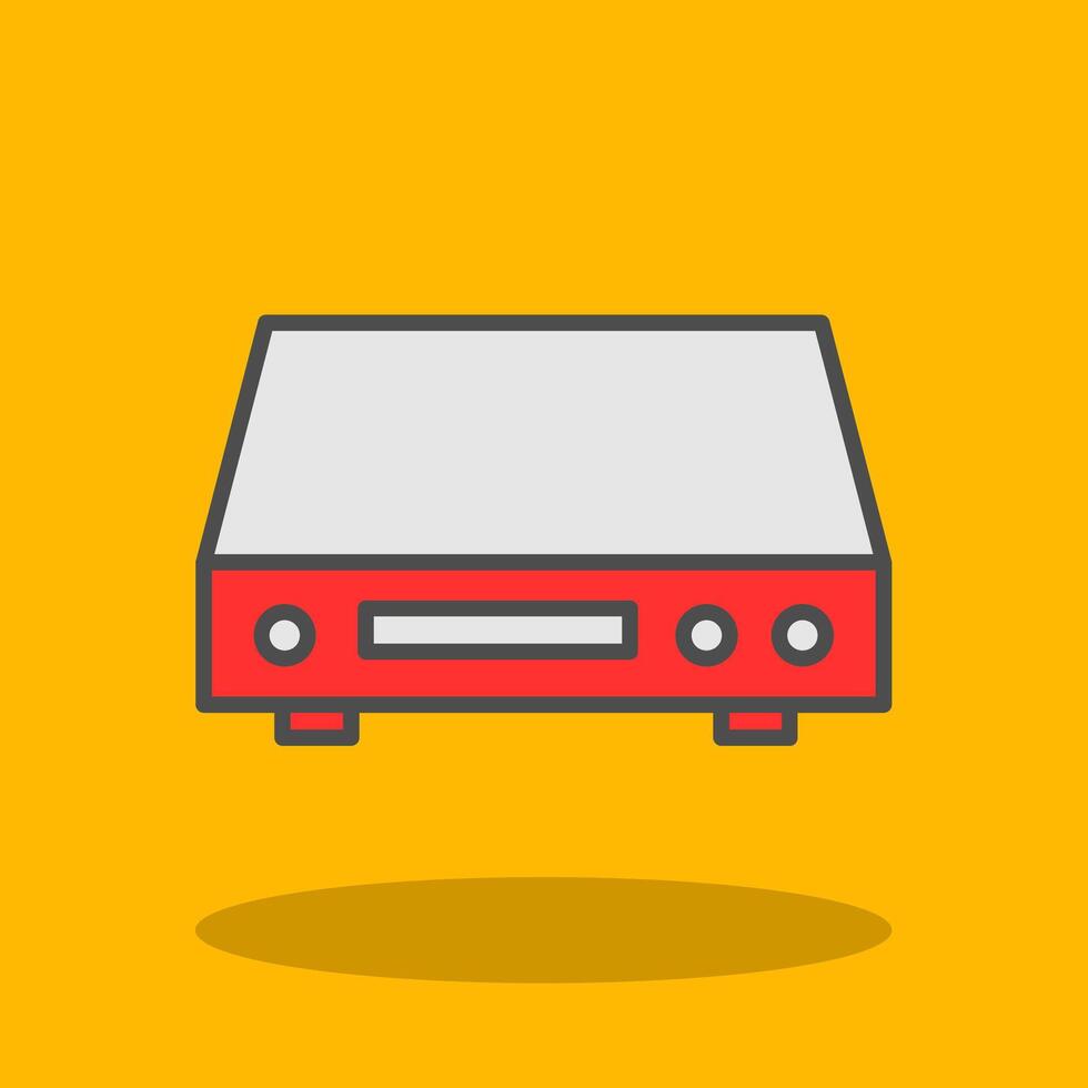 Dvd Player Filled Shadow Icon vector
